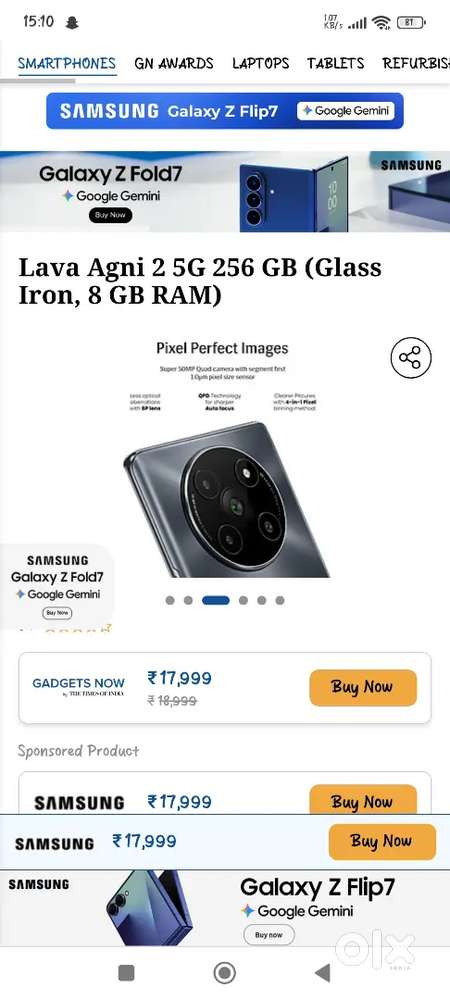 Lava agni 2 5gb 256 gb