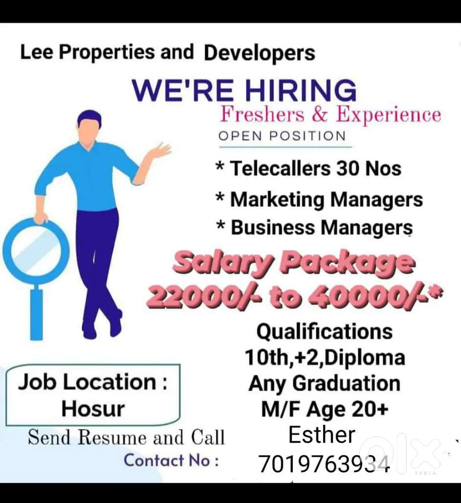 Jobs available Hosur