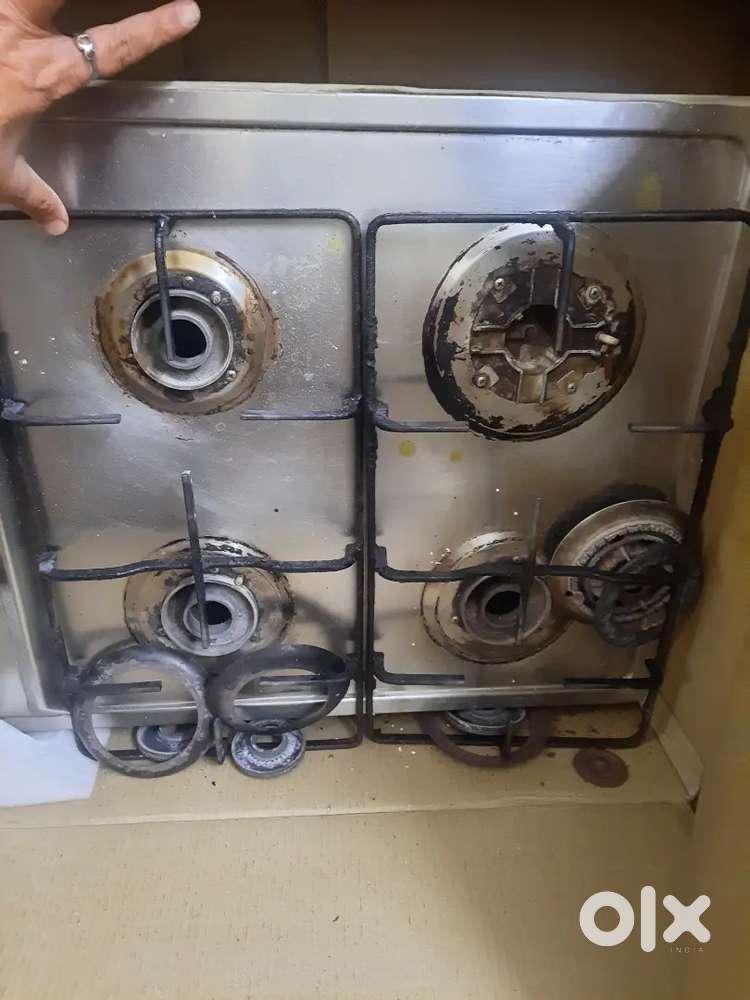 Stainles steel 4 burner Gas stove, Grinder & 1/2  hp electric motor