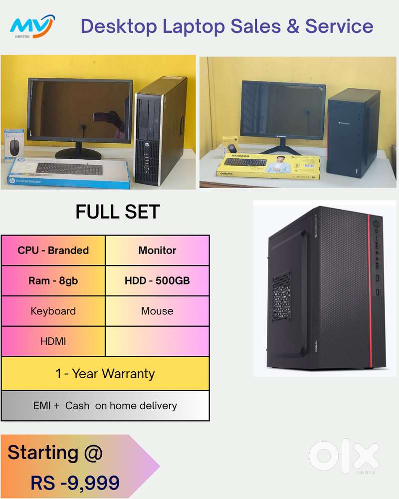 full Set @ Low Price  CPU - Branded Intel  Ram - 8GB DDR3