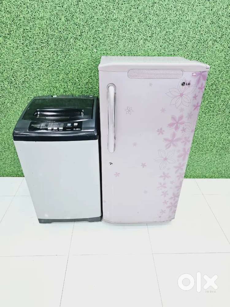 Lg single door refrigerator and godrej top load washing machine