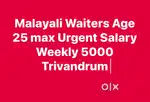 Waiters Urgent Trivandrum !