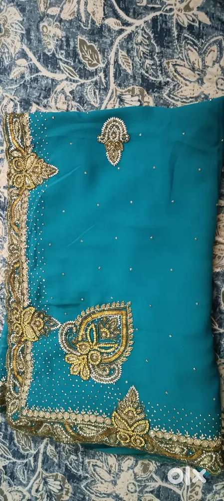 Heavy embroidered saree