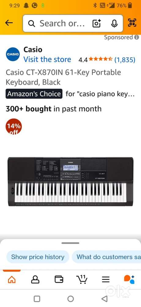 Casio CT-X870IN 61-Key digital keybord + carry bag excellent condition