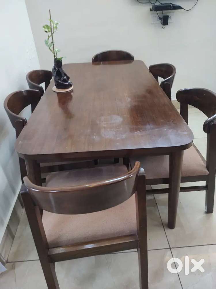 Wooden Dining table with 6 chairs
