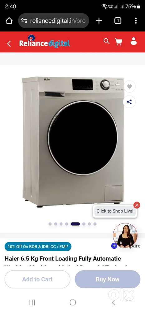 Haier 6.5 kg washing machine Front Load