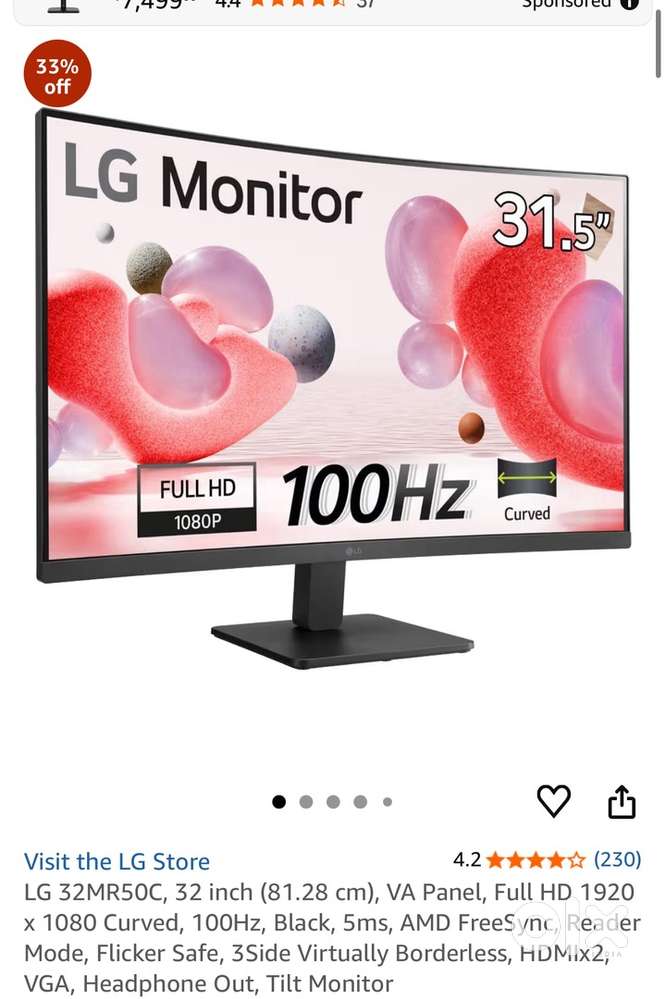 32inch big lg monitor not single day used