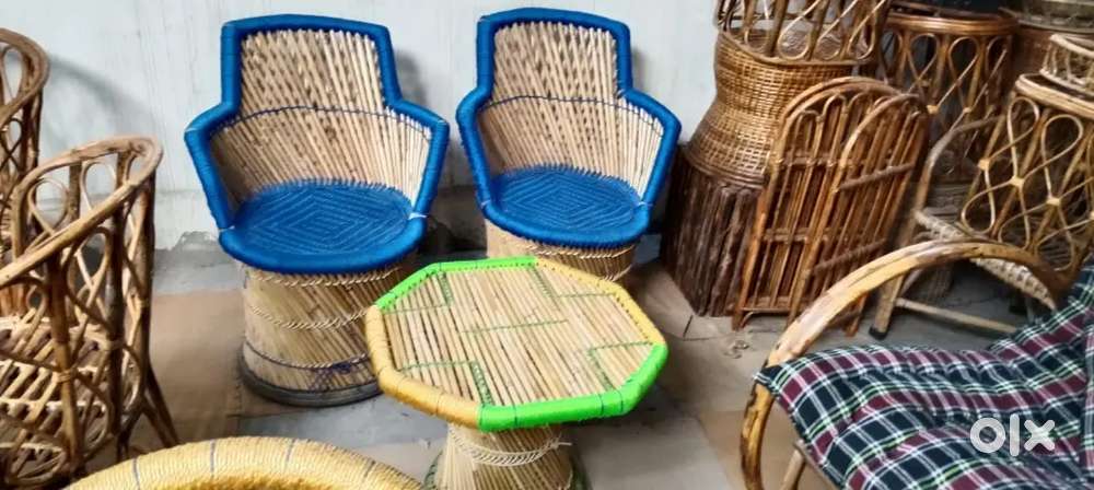 Bamboo Mudda Chair Bamboo Table Rattan Basket Bamboo Mudda Stool