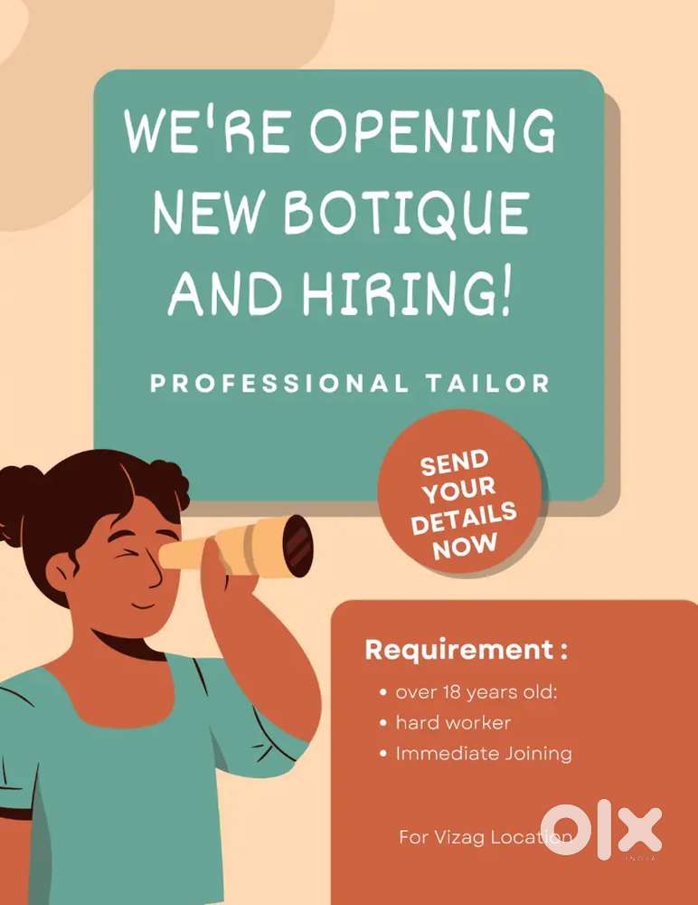 Require full time tailor for designer wear women clothing