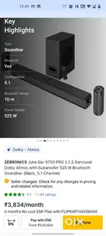 Zebronics soundbar dolby Atmos 7.1