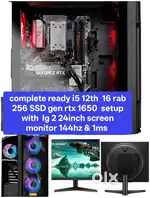 Gaming & trading pc intel i5 12 gen 55k with 2 Lg screen 15k total 70k