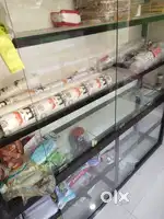 Glass door, pvc ceiling,2almrahs,2disply countr.55k.negtiable. Urgnt