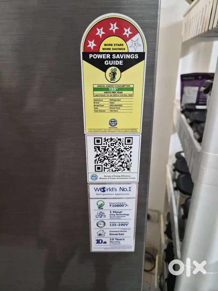 Haier 190 litres- 2 years old refrigerator
