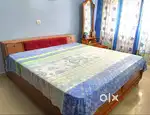 Double bed with storage along with Dressing table set
