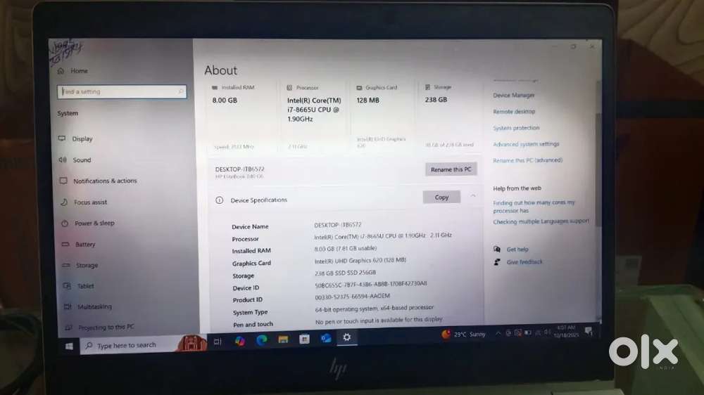 Hp laptop 10 days use only with wireless mouse 2 year warranty