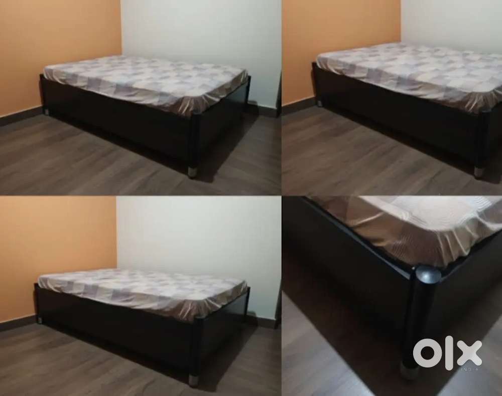 Single metal bed with storage new like unused