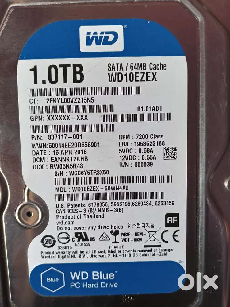 WD 1tb harddisk