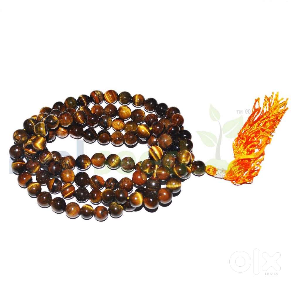 Tiger Stone Mala Necklace 5MM, Crystal Stone Mala 108 Bead Jaap Mala