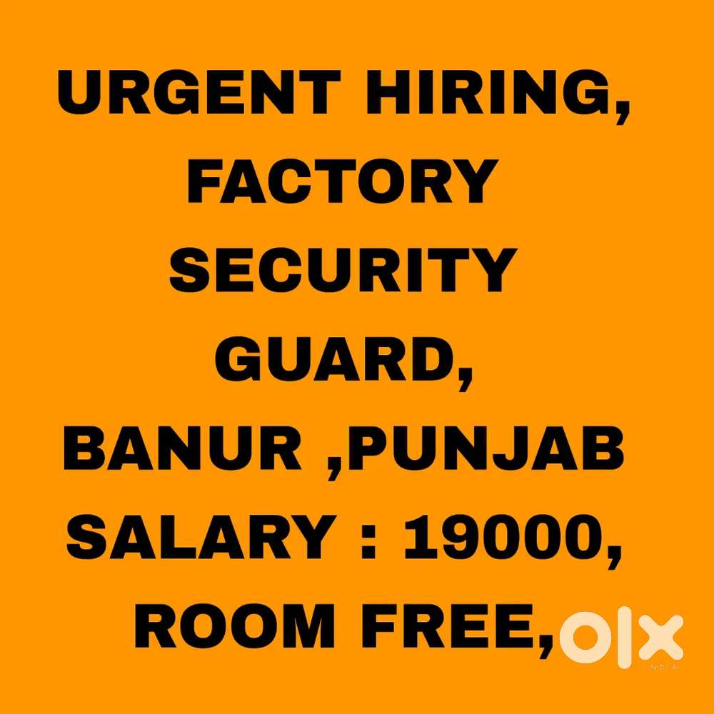 Factory Security Guard Job , Free Room immediate