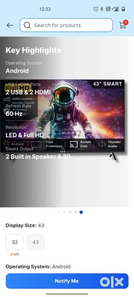 I am selling this brand new unpacked smart Android TV.