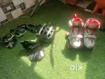 Imported quad skates with gear and helmet