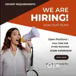 Full time job Helper store Keeper and supervisor