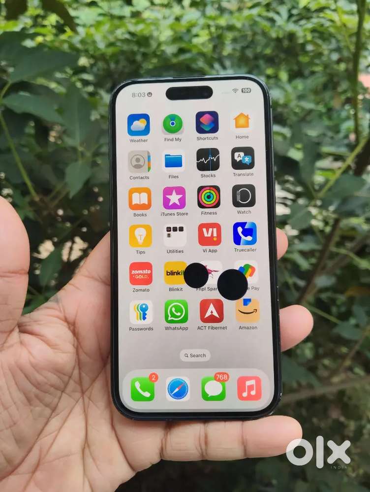 Iphone 15 128gb. 2 black dots in display. Back glass & battery changed