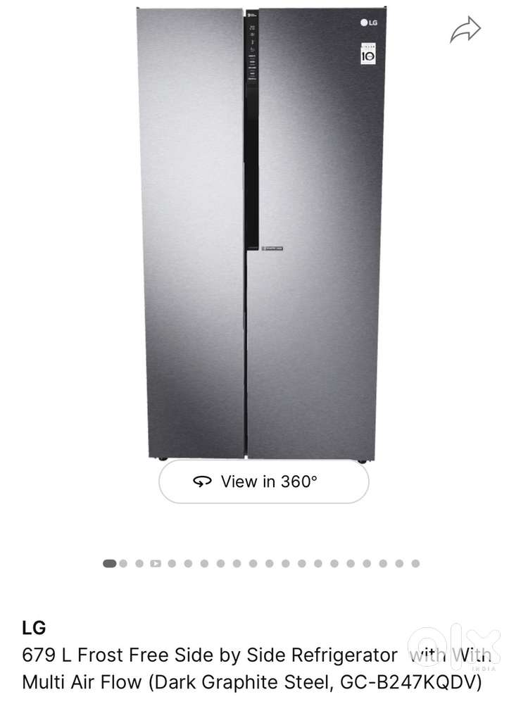 LG 679L Frost Free Side-by-Side Refrigerator - Dark Graphite Steel