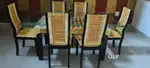 Glass fancy Dining table and 6 chairs set