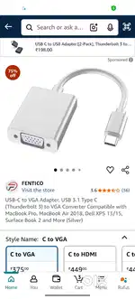 Type C to VGA converter. macbook or mobile