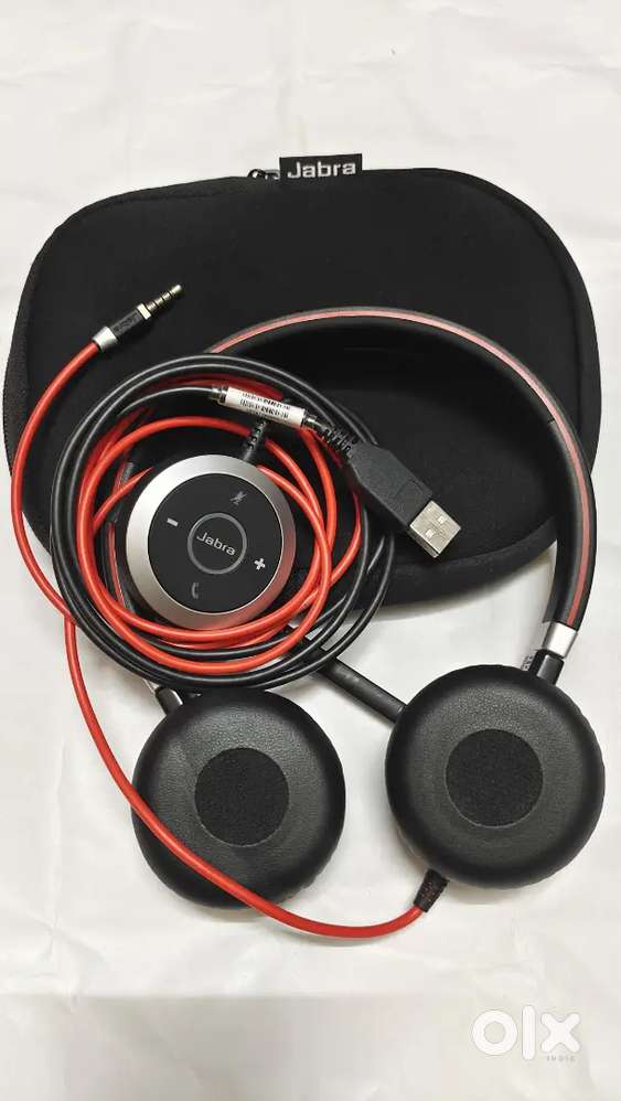 Jabra evolve 40 UC MS USB A headset good working headphone with pouch