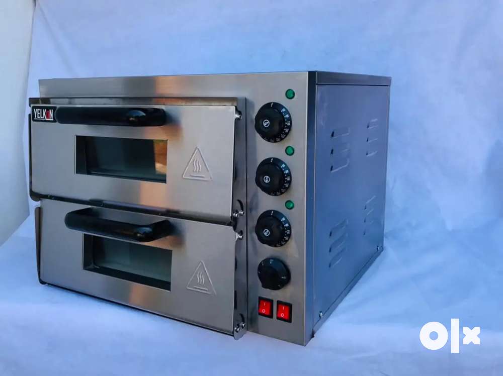 Pizza oven Double Deck SS With Temperature Control Cafe Equipments