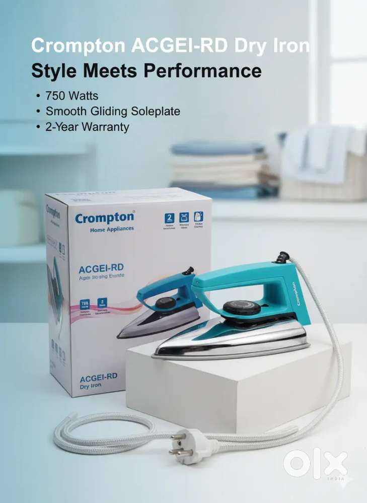 750 watt new Crompton ACGEI-RD Dry Iron