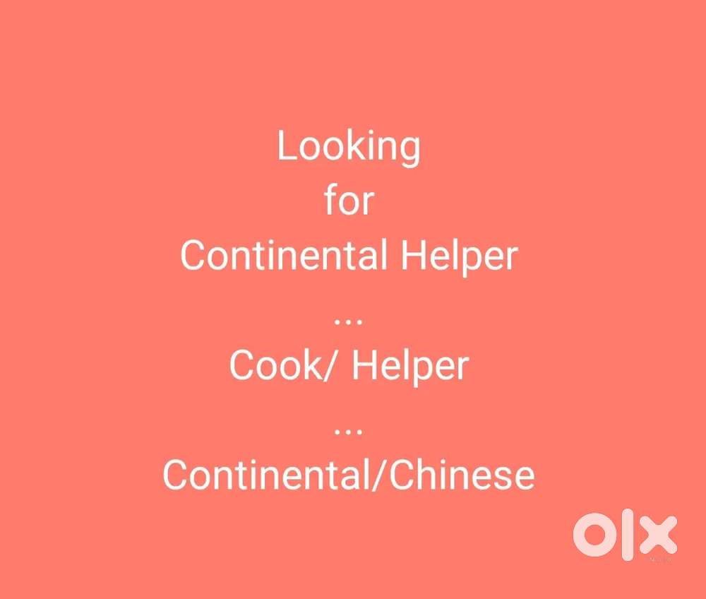 Cook/ helper required