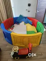 Kid's play area, crib, walker and cycle