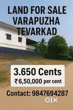LAND FOR SALE 3.650 CENTS VARAPUZHA