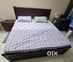 King size double bed with side table & matching Dressing table