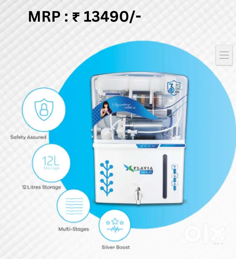 New sealed pack RO water purifier isi mark