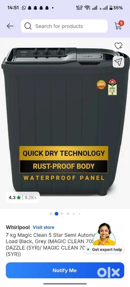 Washing machine for sale 6.5kg semi automatic