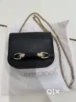 Jimmy Choo Lambskin Elaphe Zadie Flap Bag in Black