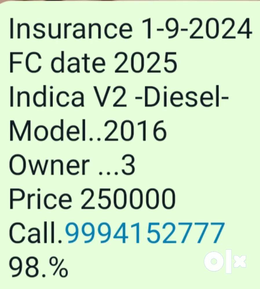 Tata Indica V2 2016 Good Condition