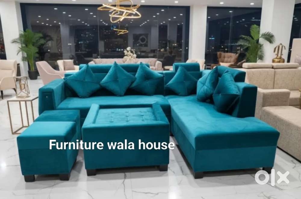 Brand new sofa L type with 1 centre table