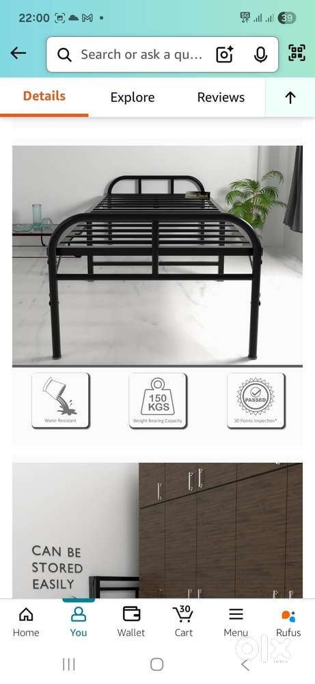 6days old floding bed