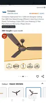 Crompton Toro fan and Bajaj 10 Litre Geyser