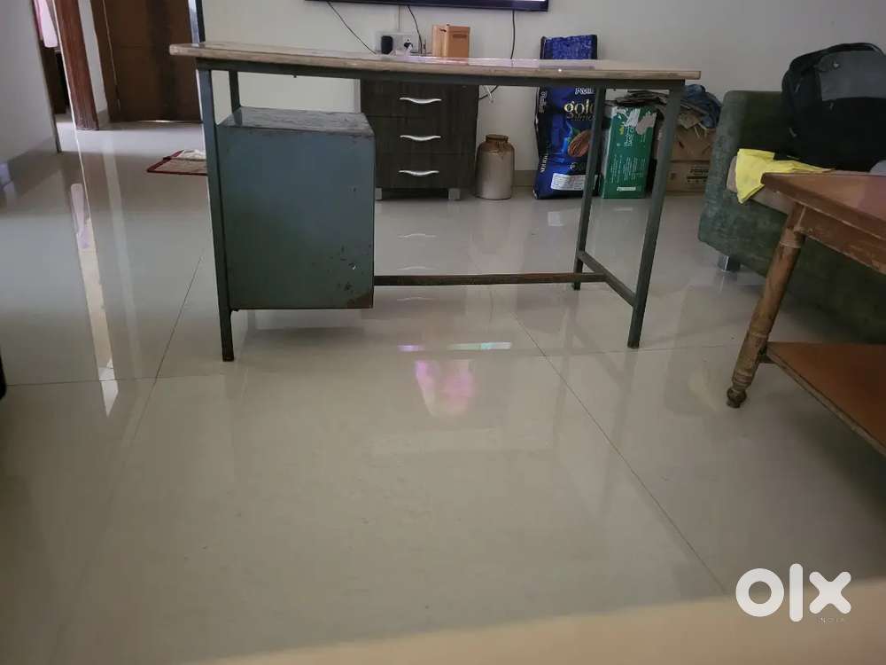 Study table with iron legs