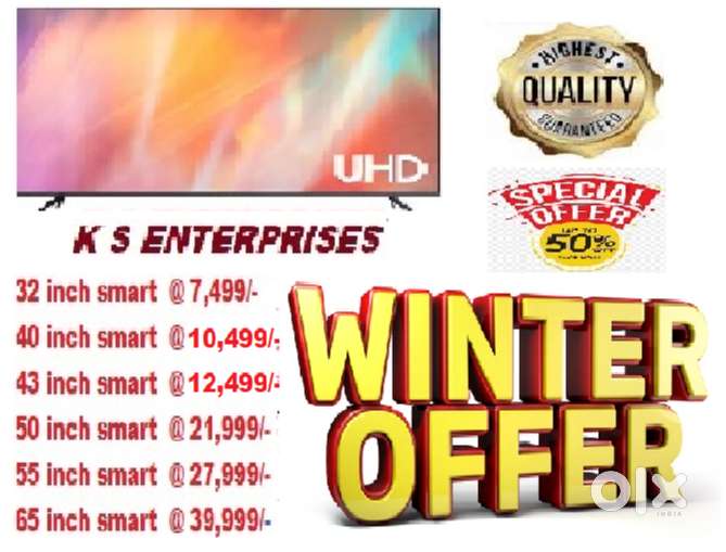 55 inch smart QLED @ 27999/- only with Bluetooth,Inbuilt voice command