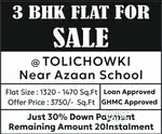 3bhk flats for sale at Quli Qutub Shah Colony Tolichowki near masjid