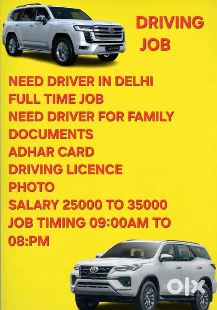NEED DRIVER IN DELHI