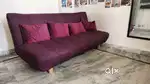 Convertible Sofa Cum Bed in Mehroon Colour of Pepperfry