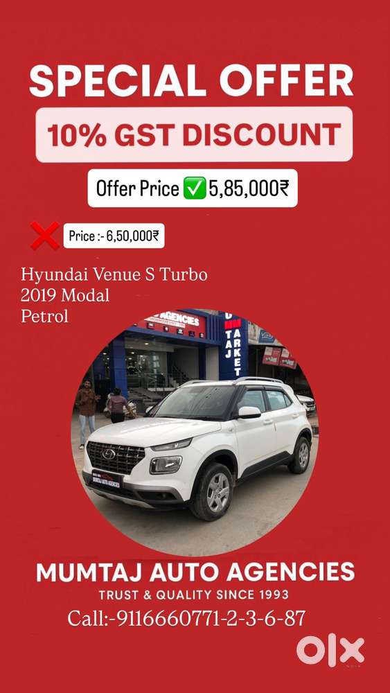 Hyundai Venue S Turbo, 2019, Petrol